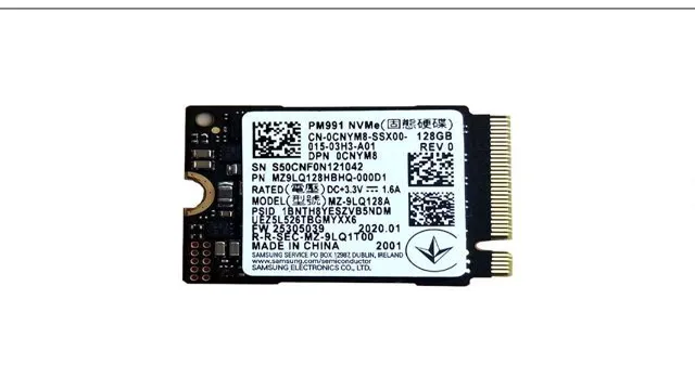 pm991a nvme samsung 128gb