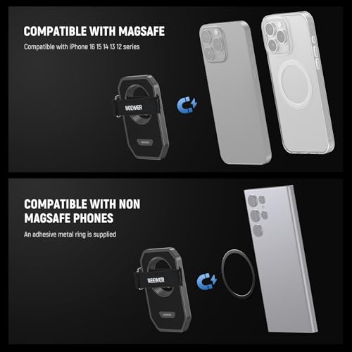 NEEWER Magnetic SSD Mount with Upgraded Touch Fastener, Phone SSD Holder Compatible with MagSafe iPhone 16 Pro Max 15 Pro Max 16 Pro 15 Pro for ProRes Video Recording Samsung Lexar SanDisk SSD, PA040