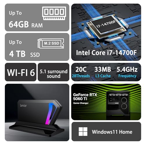 HP OMEN 16L TG03 RTX 5060 Ti Gaming Desktop, Intel i7