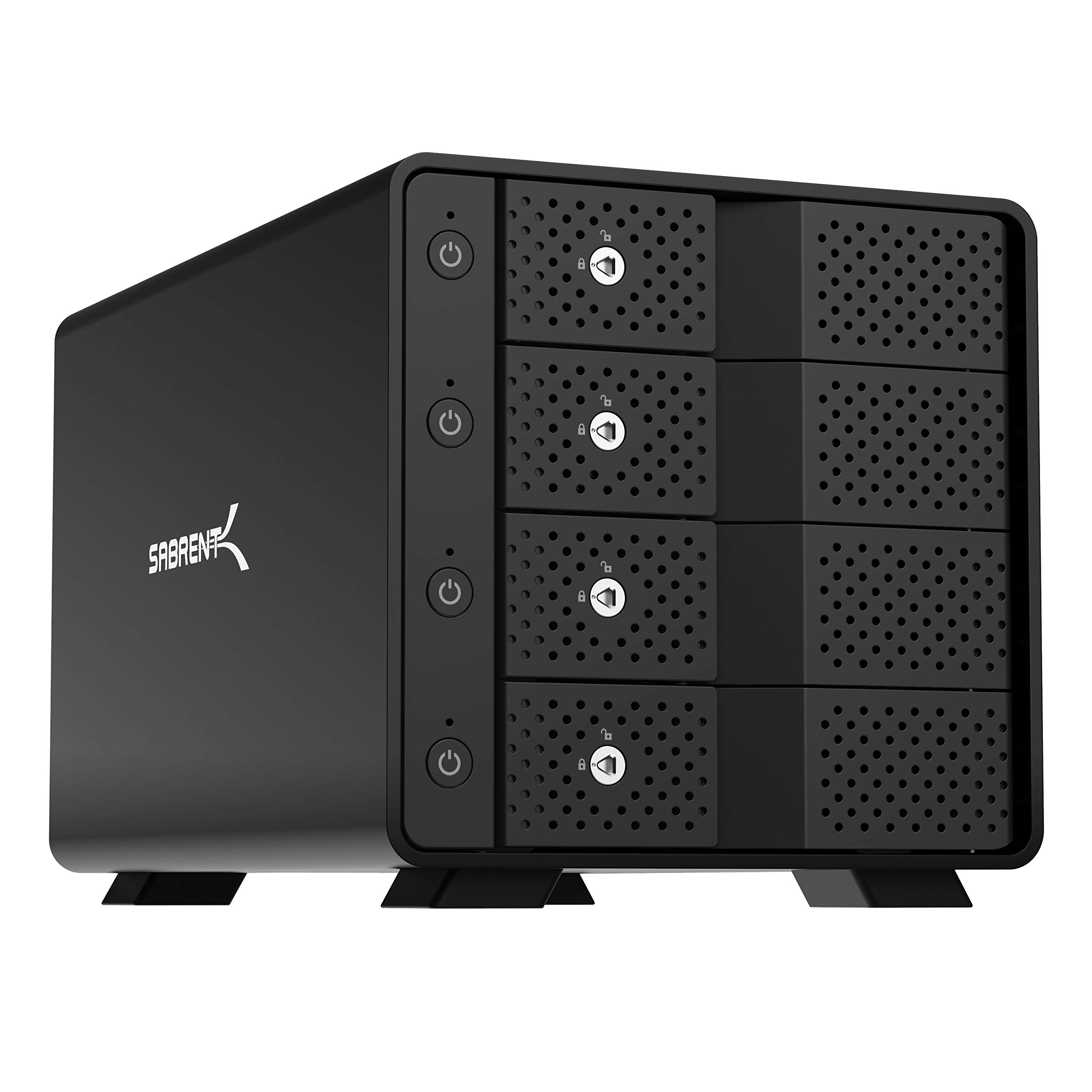 SABRENT 4-Bay USB 3.2 Gen 2 SATA Docking Station for 3.5” HDD/SSD, 10Gbps USB-C DAS, Tray-Less Hot-Swap, Aluminum Enclosure with Cooling Fan, Individual Power Switches, No RAID (DS-SC4B)