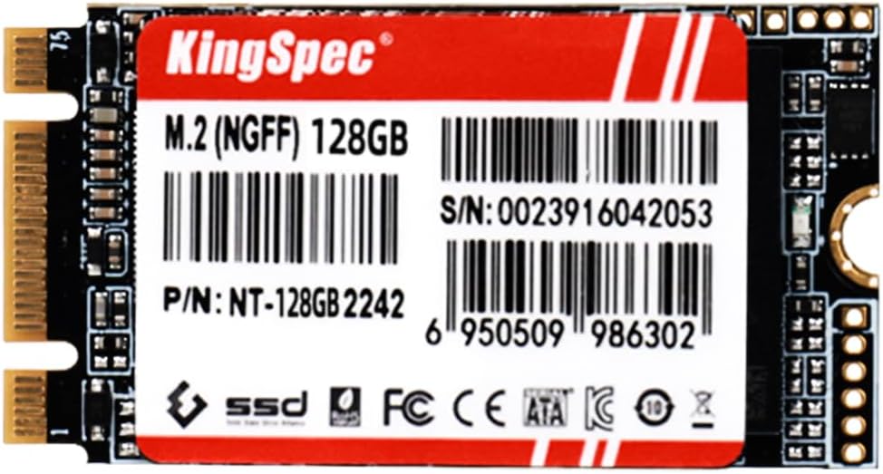 KingSpec NT Series 128GB M.2 2242 SATA SSD - Not Compatible with NVMe