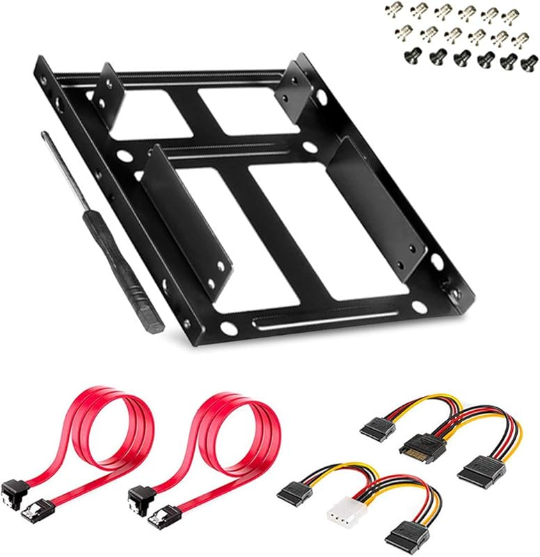 Dual SSD/HDD Metal Mounting Bracket kit 2.5 to 3.5, Convert Any 2.5 in