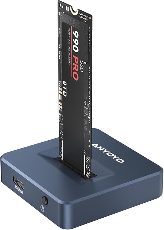 M.2 NVMe to USB Adapter for M Key and B+M Key SSDs, Tool-Free Design