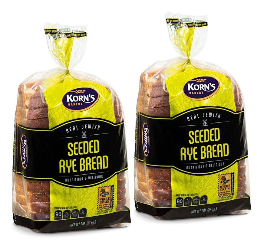 Rye Bread with Seeds, 2 Pack, 16 oz Each, Kosher and Dairy-Free