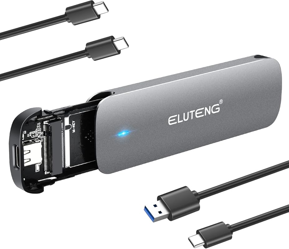 Dual Protocol M.2 SSD Enclosure with USB-C for NVMe and SATA Drives up