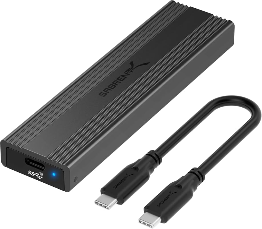 Sabrent USB 3.2 Type-C Tool-Free Enclosure for M.2 PCIe NVMe and SATA 
