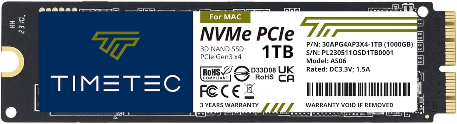 1TB NVMe SSD for MacBook Pro Early 2015 with 1,900MB/s Read Speed