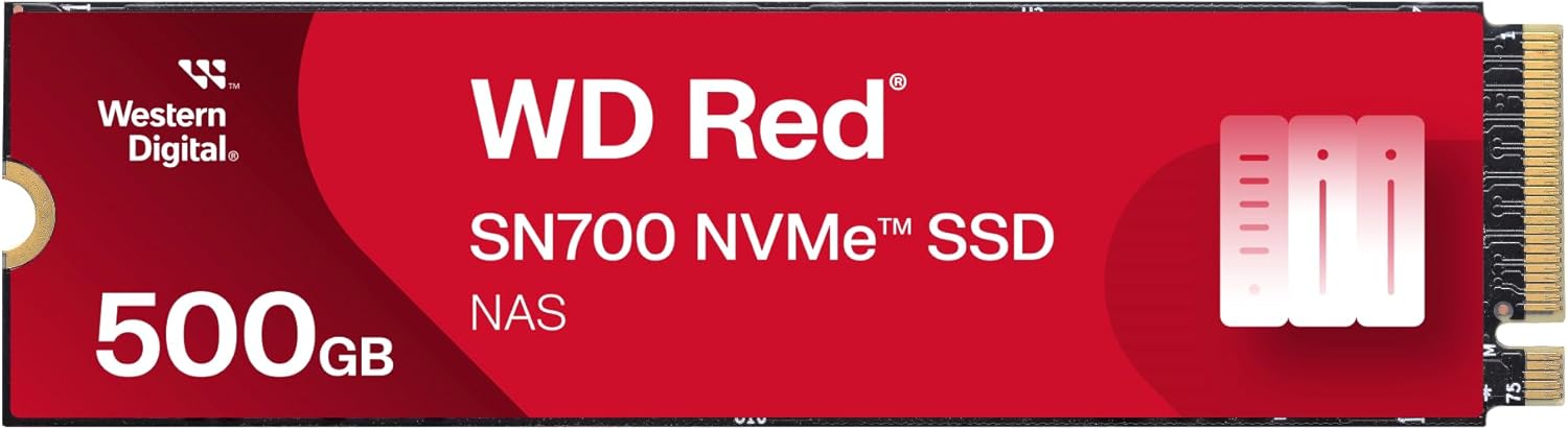 Western Digital 500GB WD Red SN700 NVMe SSD for NAS – Gen3 PCIe, M.2,