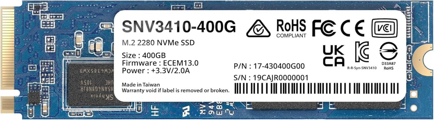 Synology M.2 2280 NVMe SSD SNV3410 400GB