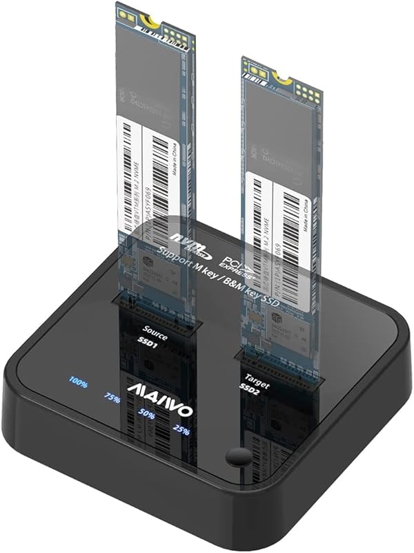 MAIWO Dual Bay M.2 NVMe Dock with USB 3.1 Gen2 and UASP Support