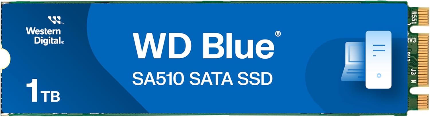 WD Blue SA510 1TB SATA SSD - SATA III 6 Gb/s, M.2 2280, Internal Solid