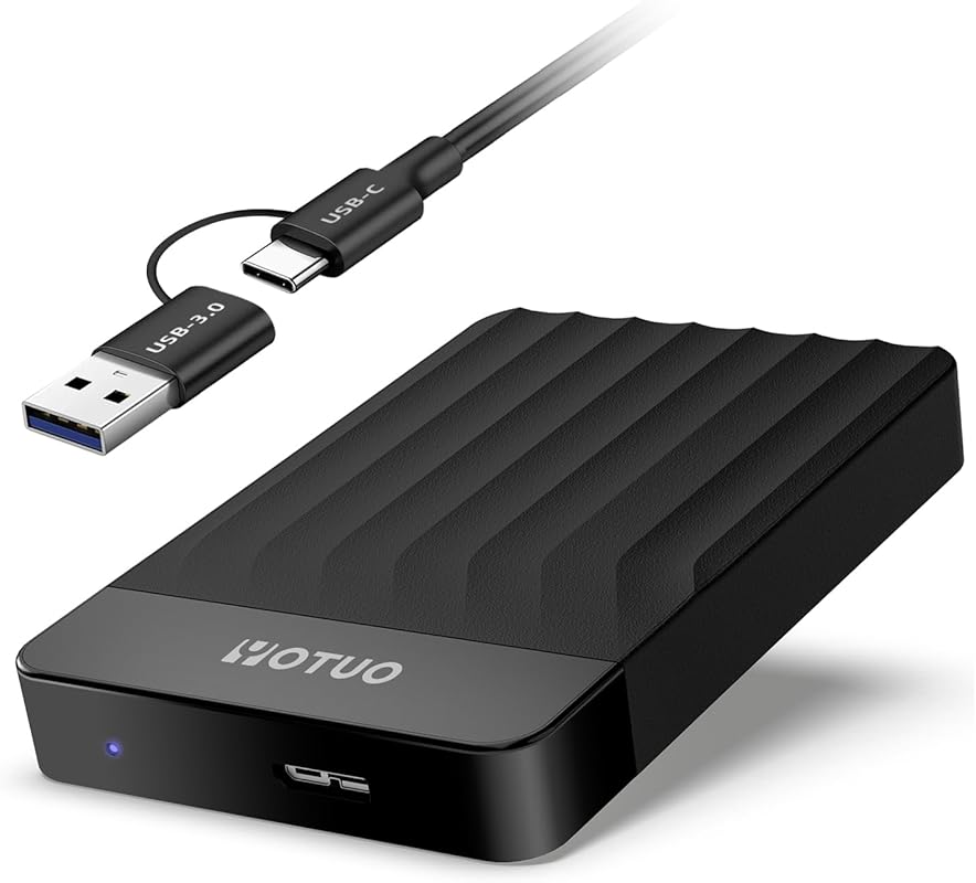 1TB Portable External HDD with USB 3.0 and USB-C for PC, Mac, Laptops,