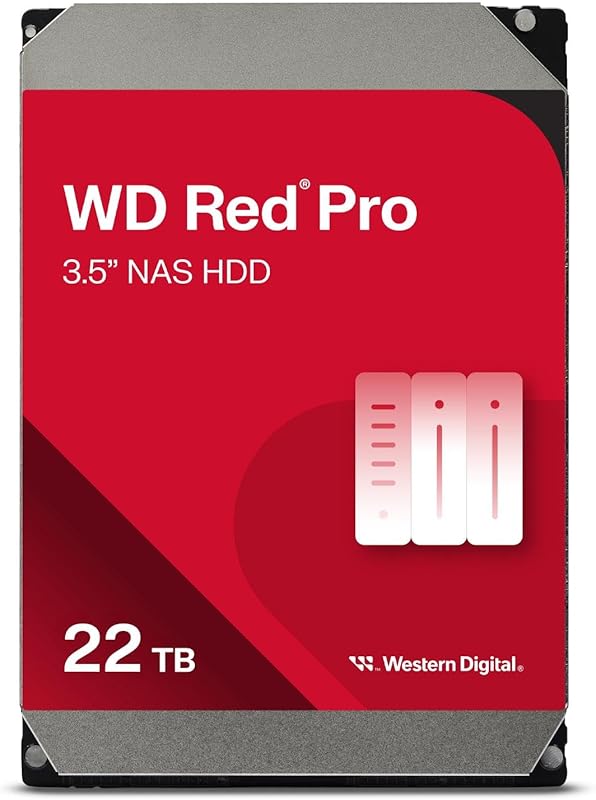 Western Digital 22TB WD Red Pro NAS Internal HDD – 7200 RPM, SATA 6Gb/