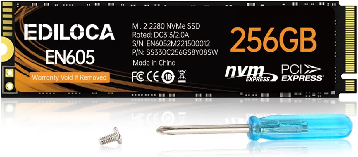 256GB M.2 NVMe PCIe Gen3 x4 SSD for Laptop and Desktop Use