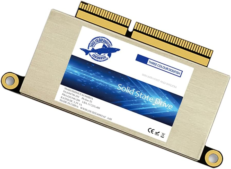 Dogfish 256GB SSD for MacBook NVMe PCIe Gen3x4 M.2, Internal Solid Sta