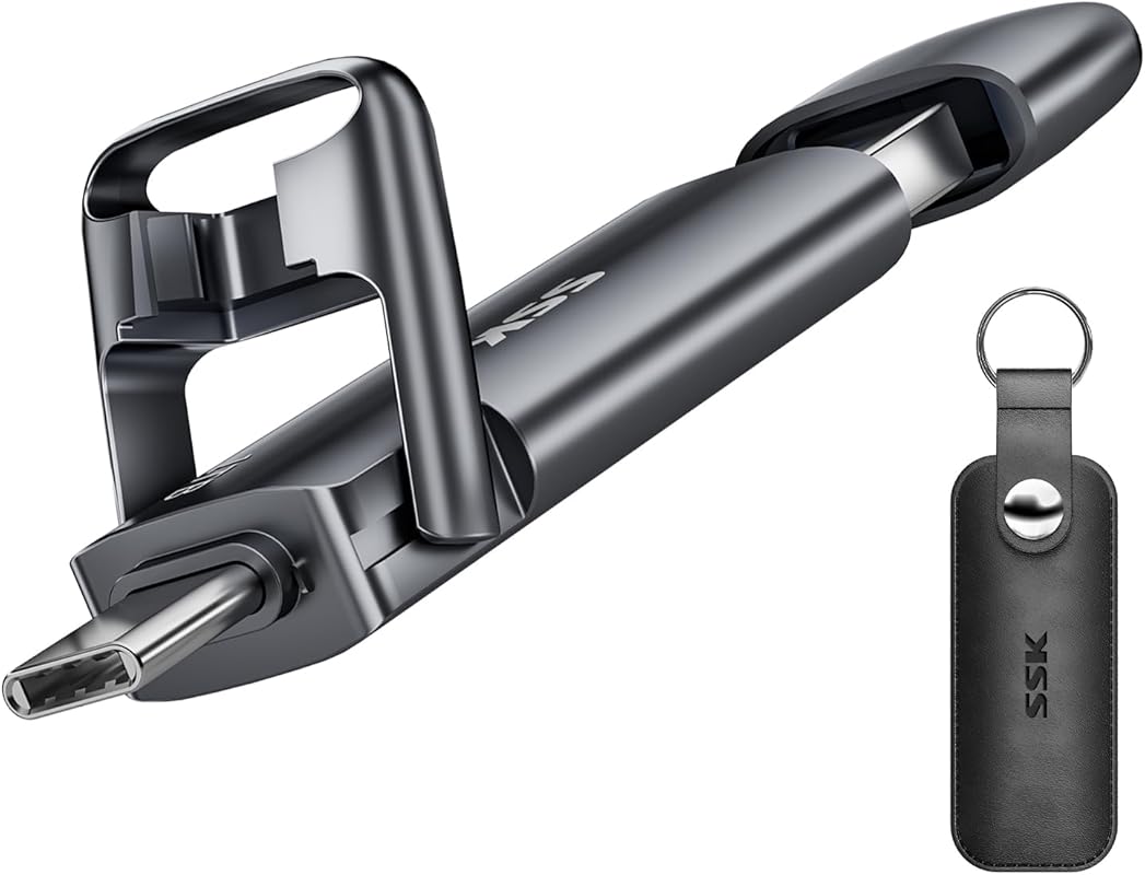 SSK 1TB Dual USB-C and USB-A Portable SSD with 550MB/s Speed for Fast