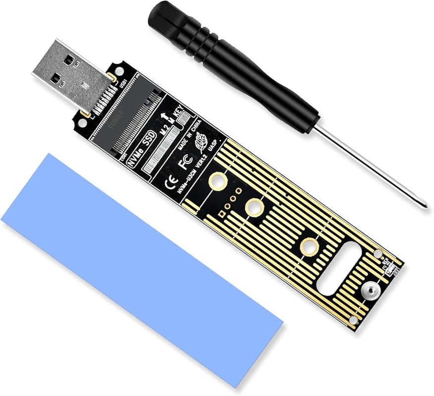 USB 3.1 Gen 2 to M.2 NVMe SSD Adapter for 2280, 2260, 2242, and 2230 D