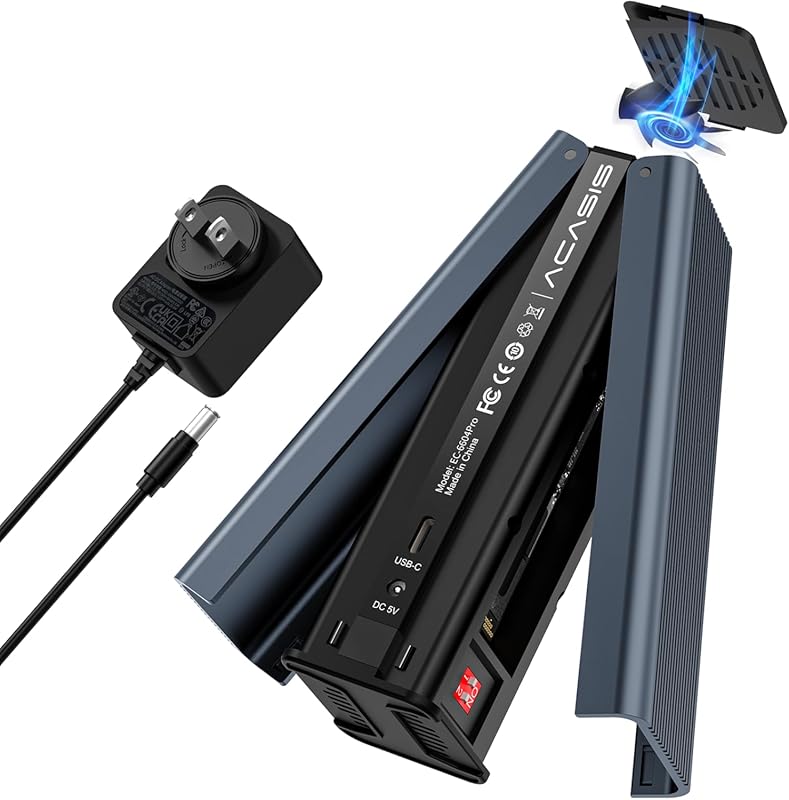 M.2 NVMe SSD Cloner, Dual-Bay Offline Duplicator with Cooling Fan, USB