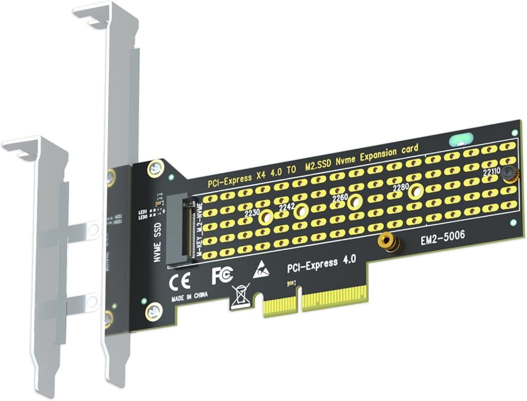 GLOTRENDS PA22110 M.2 NVMe to PCIe 4.0 X4 Adapter for 22110 M.2 NVMe S