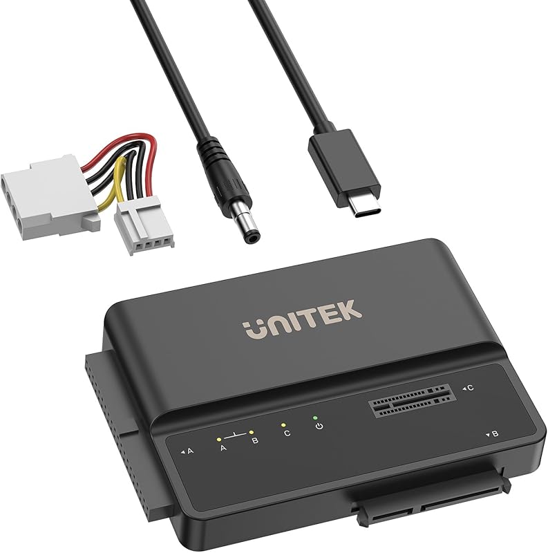 Unitek 3-in-1 M.2 NVMe, SATA, and IDE SSD Enclosure with USB 3.2