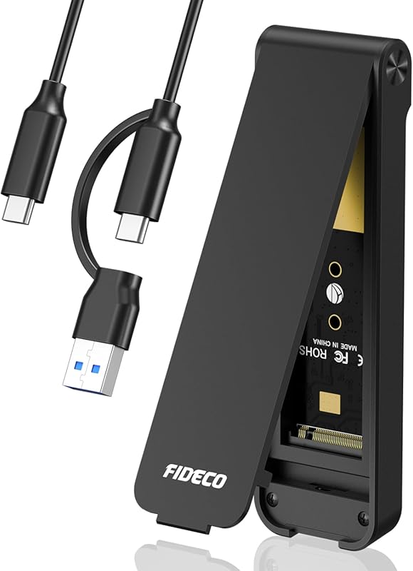 FIDECO M.2 NVMe SSD Enclosure with USB 3.2 Gen 2 and Tool-Free Install