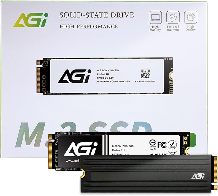 AGI AI828 1TB M.2 2280 NVMe SSD with Heatsink for PS5 and High-Perform