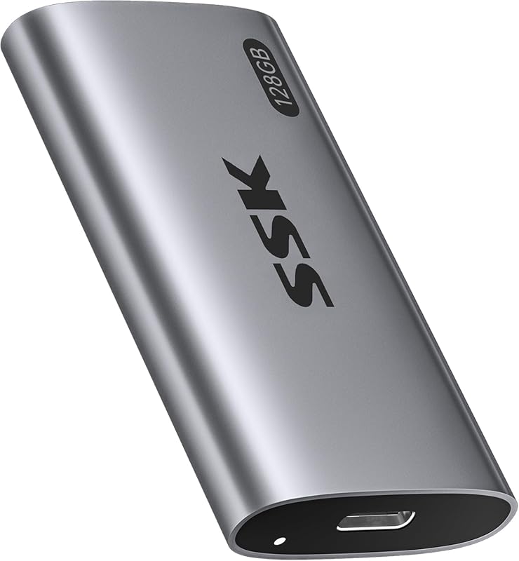 SSK 128GB Portable External SSD with USB 3.2 Gen2 and LED Indicator