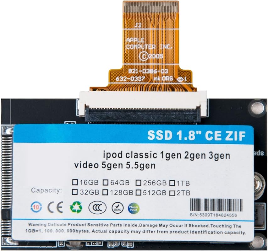 The MK1634GAL 256GB ZIF SSD is suitable for iPod 5th