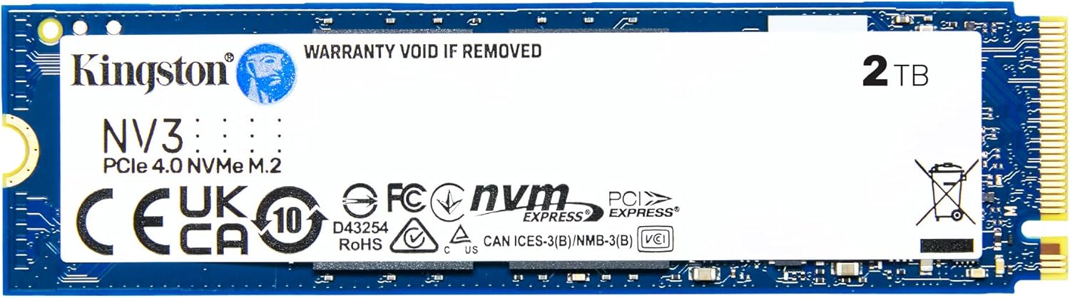 Kingston NV3 2TB M.2 NVMe SSD with PCIe 4.0 and Fast Speeds