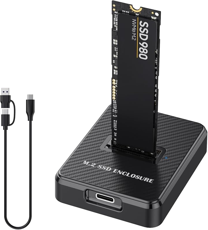 M.2 NVMe and SATA SSD to USB Adapter for 2280, 2260, 2242, and 2230 SS