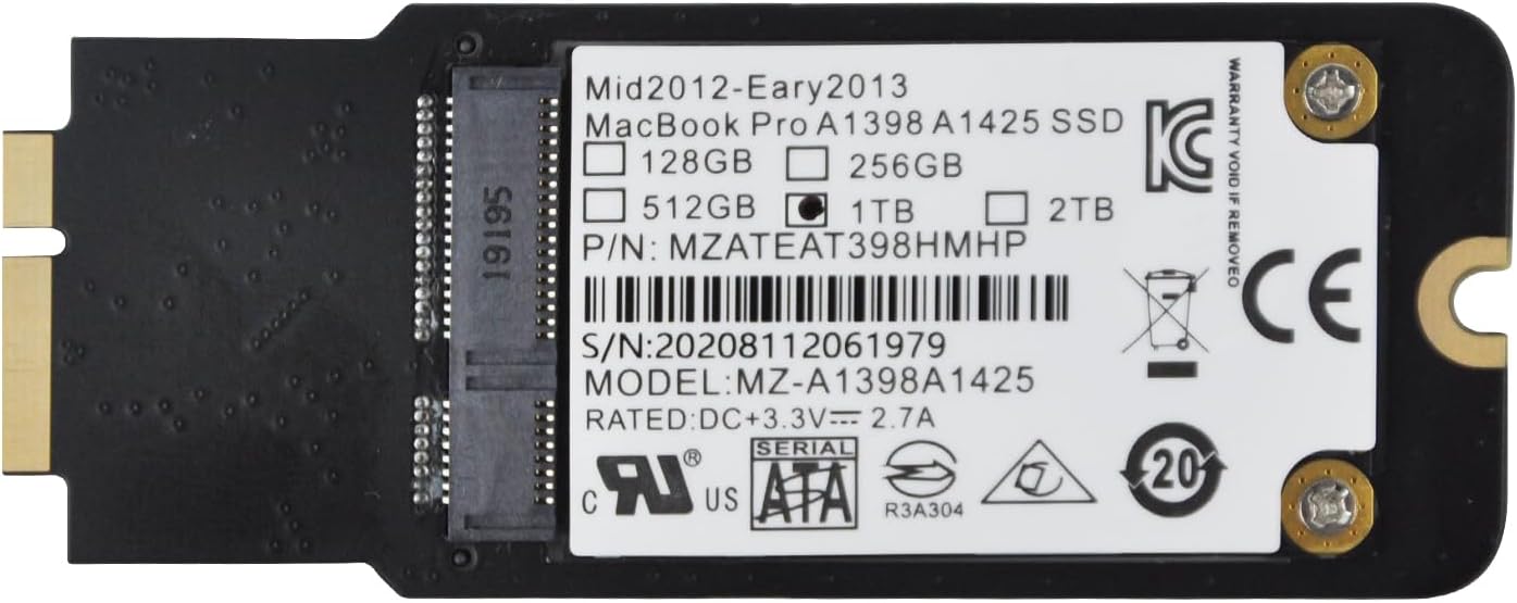 1TB SSD kit for MacBook Pro Retina A1425 A1398 (Late 2012 to Early 201