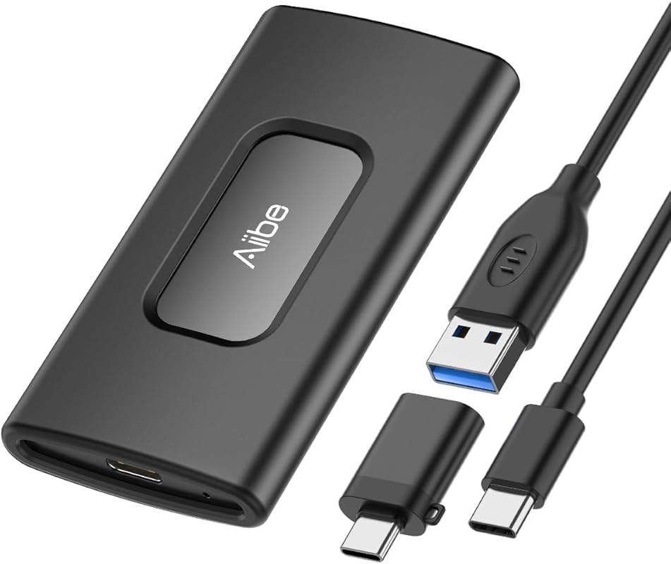 Aiibe 500GB Portable SSD, USB-C, 1050MB/s, Compatible with iPhone 15,