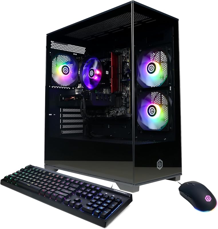 CyberPowerPC Gaming Desktop with Intel i5, RTX 5060, 16GB RAM, 1TB SSD