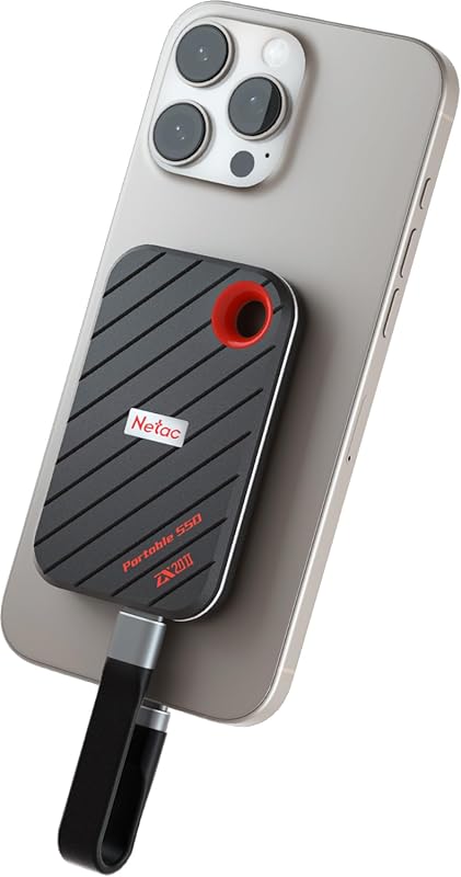 Netac 512GB Magnetic Portable SSD – 2000MB/s Read Speed, USB 3.2 Gen2,