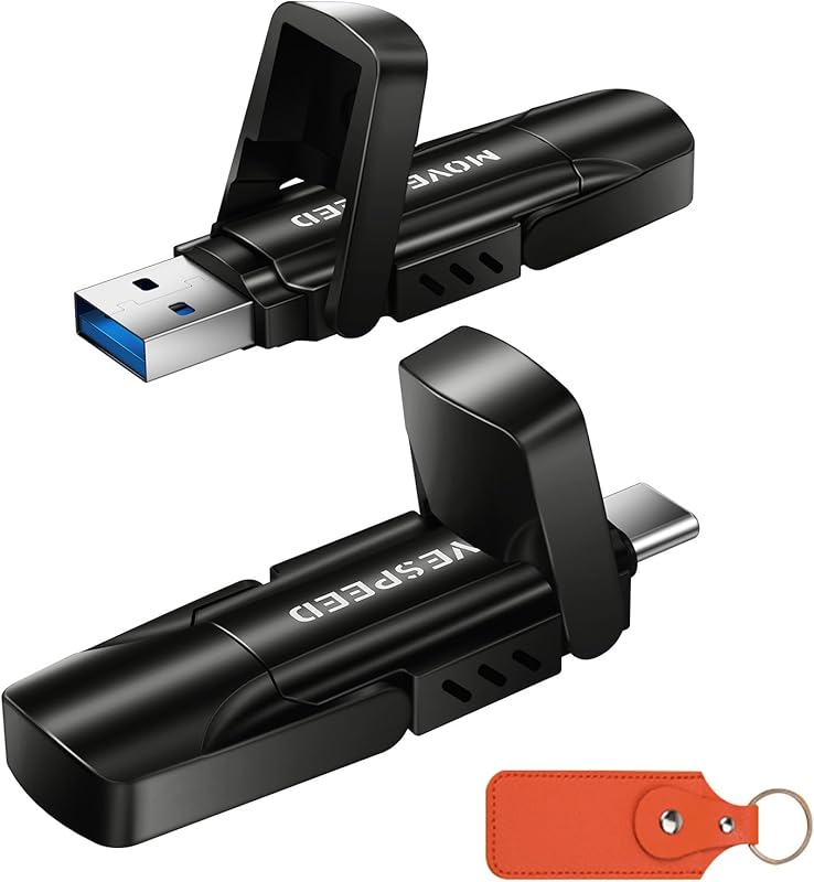 MOVE SPEED 128GB USB Drive, 570MB/S Read Speed External SSD with Dual 