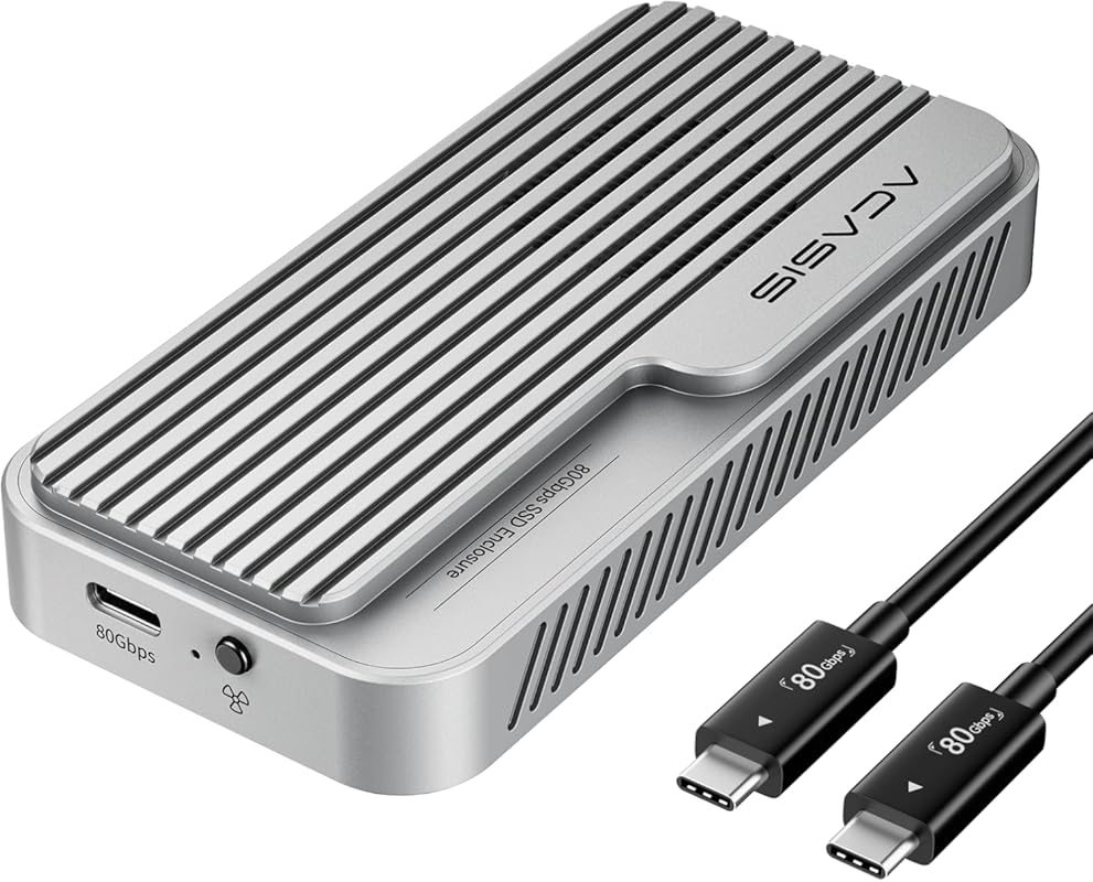 ACASIS M.2 NVMe SSD Enclosure with Cooling Fan, USB4 and USB3 Compatib