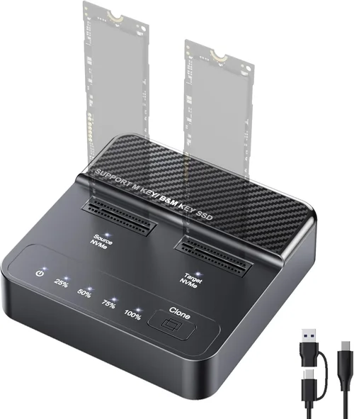 Dual Bay NVMe SSD Cloner Dupli
