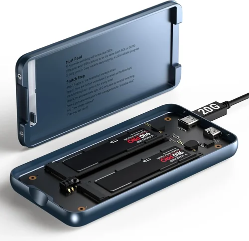 Dual Bay Raid SSD Enclosure: 2