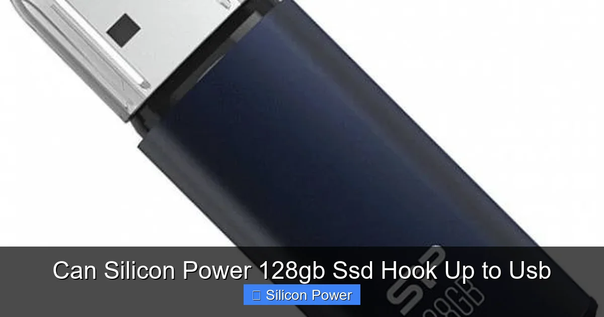 Can Silicon Power 128gb Ssd Hook Up to Usb