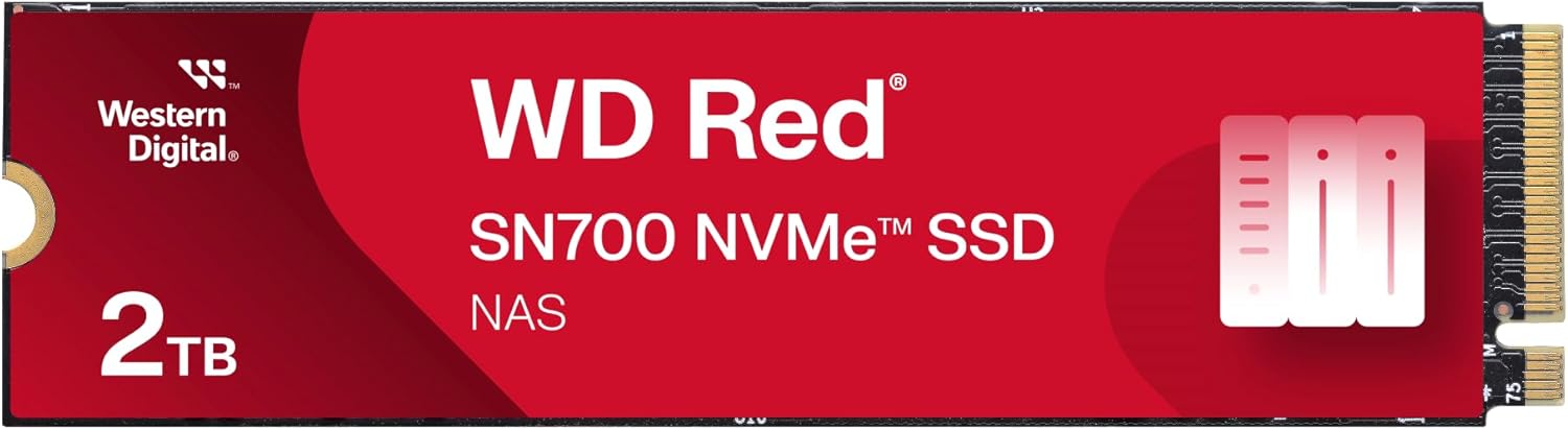 Western Digital 2TB WD Red SN700 NAS SSD with 3,400MB/s speed for RAID