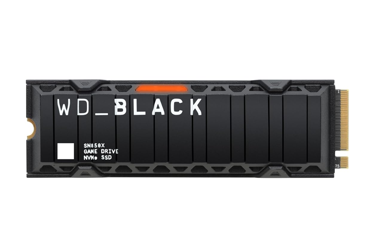 WD Black SN850X 2TB NVMe SSD with Heatsink - 7,300MB/s Read, M.2 2280