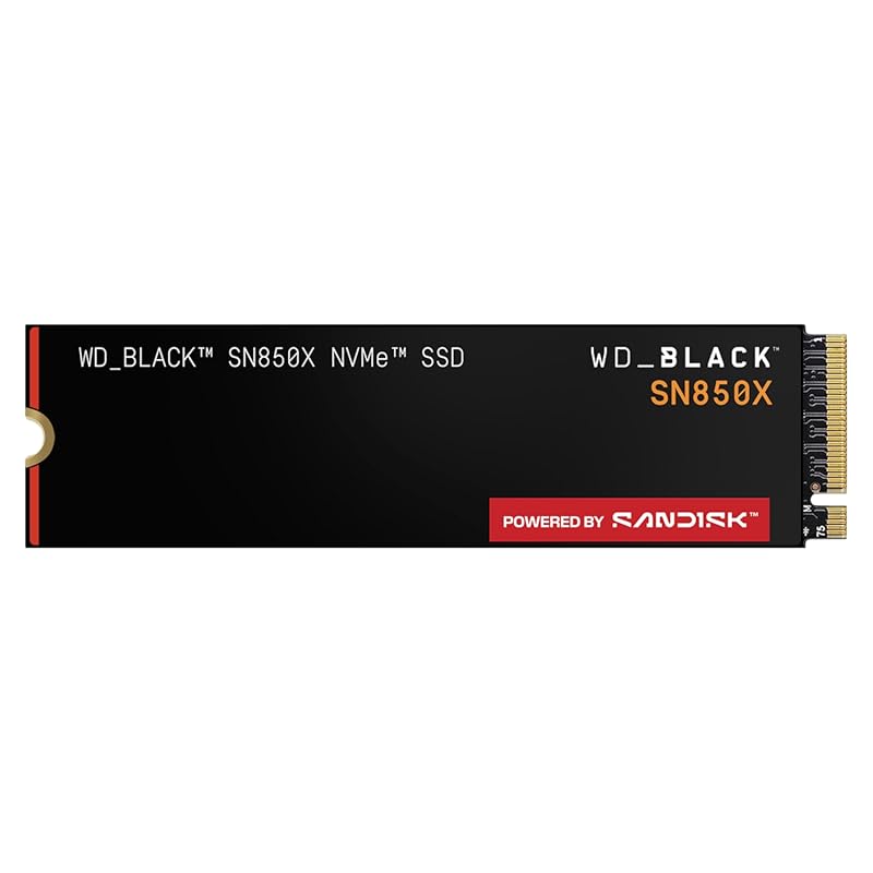 WD Black SN850X 2TB NVMe SSD with up to 7,300MB/s read speed, high-per