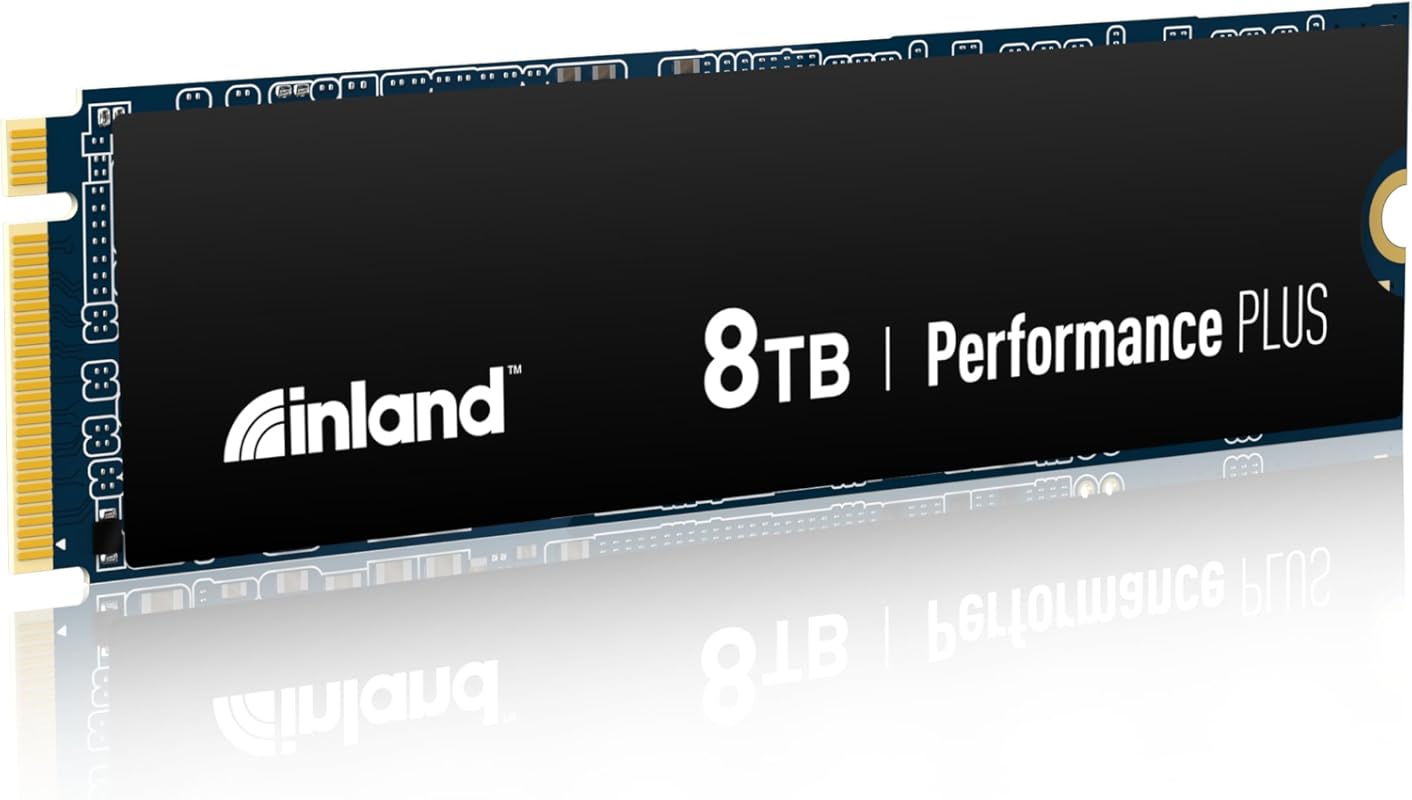 INLAND 8TB Performance Plus NVMe SSD, Gen4 PCIe, up to 7,100MB/s, DRAM
