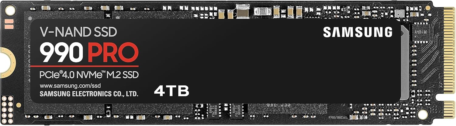 Samsung 990 PRO 4TB PCIe 4.0 M.2 SSD Up to 7,450MB/s Seq. Read High En