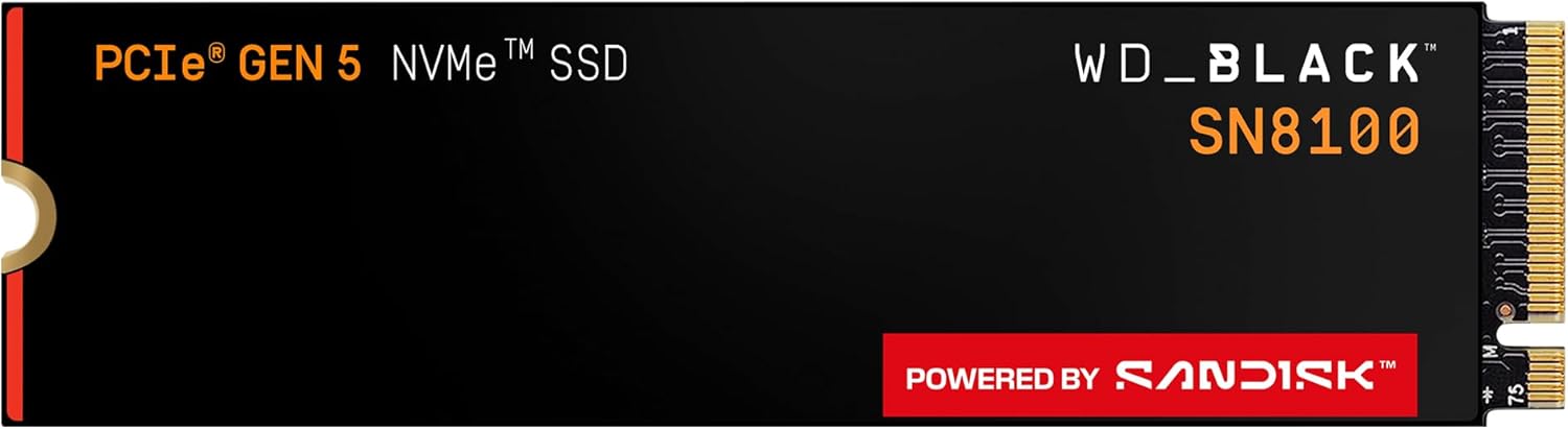 WD Black SN8100 2TB NVMe SSD – PCIe 5.0, 14,900MB/s Read, Perfect for