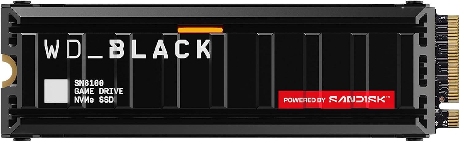 WD Black SN8100 2TB NVMe SSD with Heatsink, PCIe 5.0, 14,900MB/s read